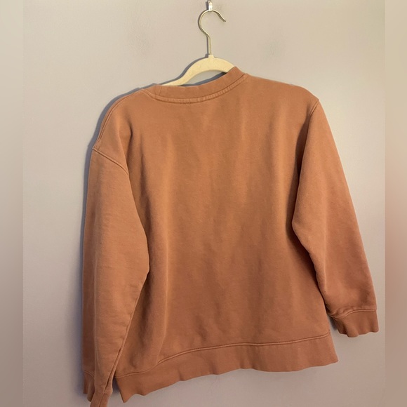 Zara dusty rose pocket crewneck sweatshirt L - Picture 2 of 4